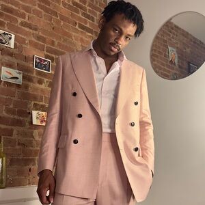 Suitsupply Men's Pink Tailored Fit Milano Suit